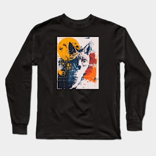 Fox grunge portrait Long Sleeve T-Shirt